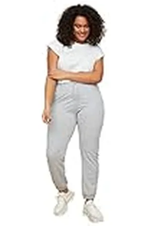 Trendyol Dam plusstorlek normal midja smal passform joggingbyxor plus size träningsbyxor, , XL