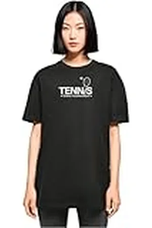 Merchcode Dam T-shirt dam tennis rack pojkvän te, överdimensionerad passform, bomull 100 percent, M, , M