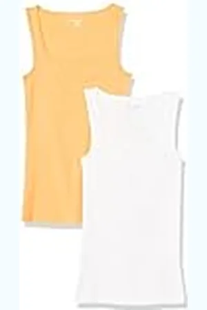 Amazon Kvinnors Slim Fit fyrkantig hals tank, förpackning med 2, , Small