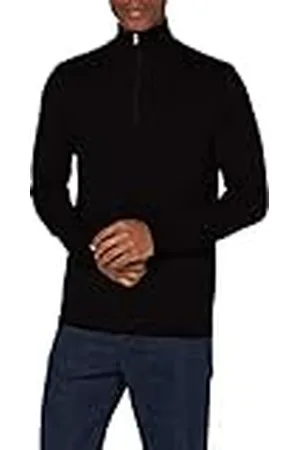 SELECTED Stickad tröja för män halv dragkedja, , S