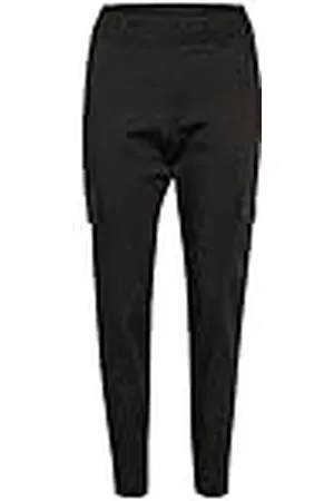 Kaffe Dam byxor hög midja slim fit cargofickor vanliga waistband byxor dam, , 38