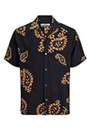 JACK & JONES Jorluke Party AOP T-shirt SS Blk kortärmad skjorta, , XS herr, , XS