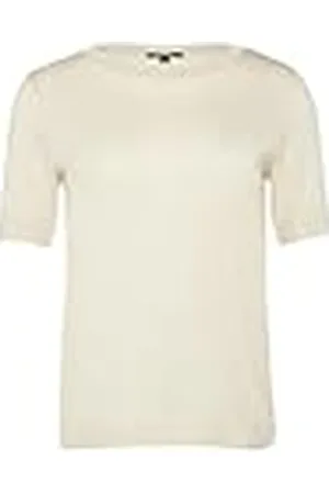 Comma, T-shirt av stickad jersey med ribbdetaljer, , 34