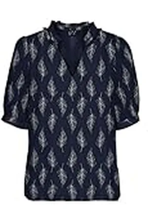 VERO MODA Dam Vmsara 2/4 V-ringad topp WVN BTQ, marinblå blazer/AOP: sara, XS, , XS