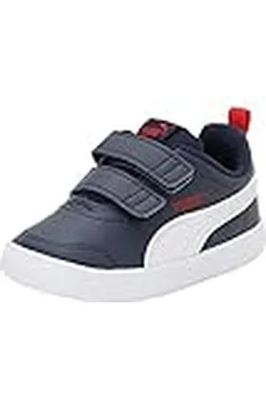 PUMA Barn COURTFLEX V2 Vadderad V PS Sneaker, - Blue Peacoat High Risk Röd 01 - 20 EU