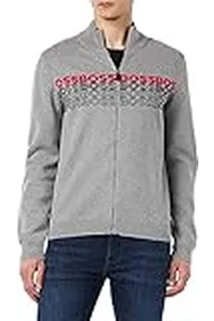 HUGO BOSS Herr Zightek stickad cardigan, lätt/pastellgrå 59, XXL, , XXL