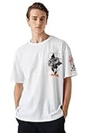 Koton Herr överdimensionerad Far East tryckt crew neck kortärmad t-shirt, , S