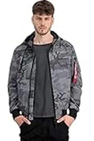 Alpha Industries MA-1 LW Bomberjacka med huva i kamouflage för män