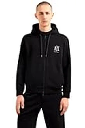 Armani Exchange Icon Project, broderad logotyp, hel dragkedja med huva, , XS