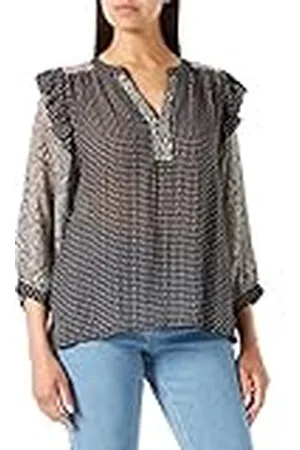 Part Two Dam Orianapw Bl Blus, Svart kanttryck, 18 (XXL)