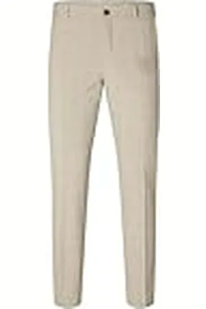 SELECTED SELETED HOMME Herr Slhslim-Liam Sand Check TRS Flex Noos byxor, , 42 SE