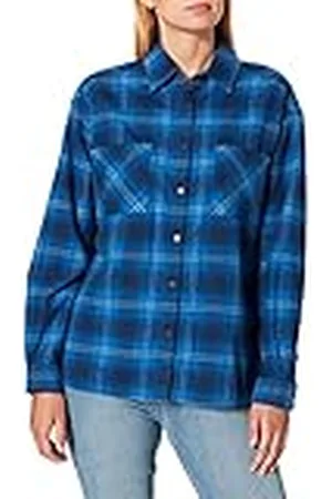 Camel Active Womenswear Damer 3097356S07 blus, Check Dark Navy, M