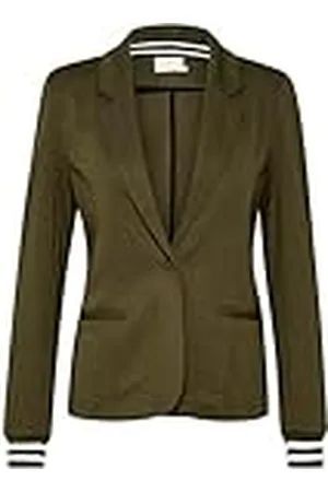 Kaffe Blazer Single Breasted Notch Lapel Slim Fit Rib Knit Cuffs, , S