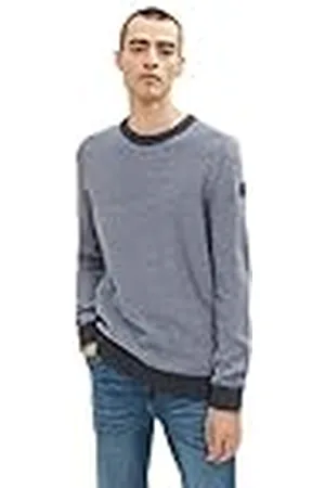 TOM TAILOR Herr Stickad tröja med struktur 1033678, , M