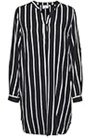Kaffe Damtröja tunic med Roll Up Sleeves överdimensionerade lång blus casual klänning, /kalkband, 38