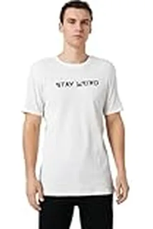 Koton Herr slogan broderad crew neck kortärmad t-shirt, , L