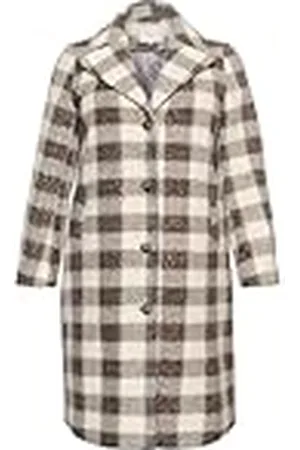 Kaffe Plus storlek damrock singelbröst Notch Lapel Teddy tyg, , 52/Stor