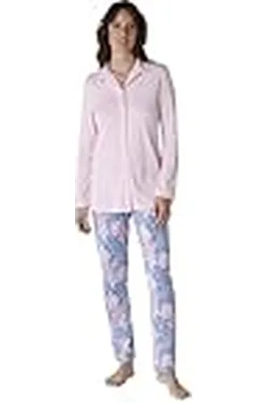 Lovable Lång öppen bomull modal pyjamasset, rosa, L dam, , L