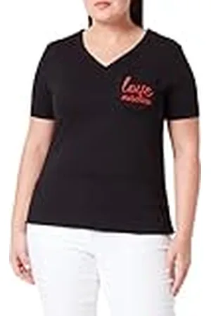 Moschino V-ringad T-shirt för kvinnor, normal passform, , 42, , 42 SE