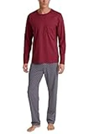 Calida Relax Imprint pyjamas, långa män, tillverkad av 100% bomull, lättskött, elastisk och formstabil, i singel jersey, , 58-60