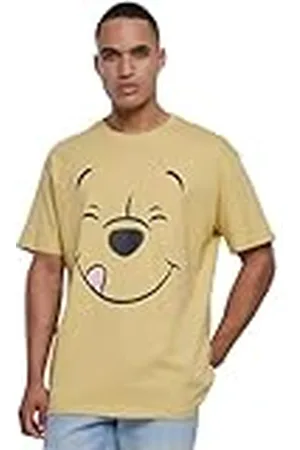 Mister Tee Herr T-shirt Disney 100 Nalle Puh Face oversize te, tryck T-shirt för män, överdimensionerad passform, streetwear, , S
