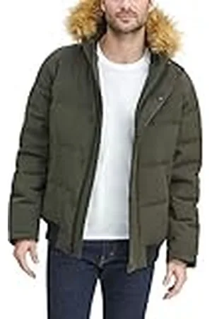 Tommy Hilfiger Herrjacka, arctic cloth-tyg, vadderad snorkel/bomberjacka, M