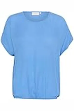 Kaffe Dam blus shorts badärmar rund hals elastisk fåll lös passform dam, , 38