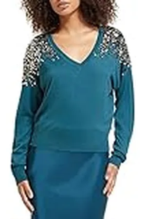 Scotch&Soda Dam embellished Shoulder V-ringad tröja, , S
