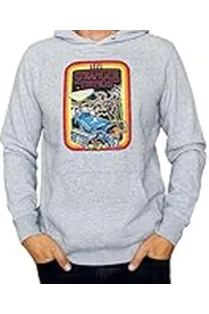 Stranger Things Unisex retro mash huvtröja tröja med huva, Heather Grey, S, , S