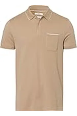 Brax Pikétröja för män i sportig tvåtons-look pikétröja, sesame, XXL, , XXL