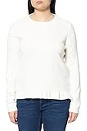 NA-KD Stickad långärmad topp tröja dam, Off White, 3XL