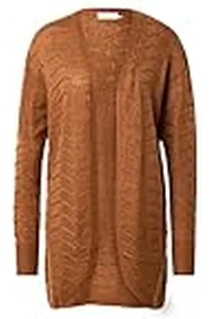 Kaffe Kvinnors kofta med öppen framsida mellanlängd chevronmönster vanlig passform dam, , XL