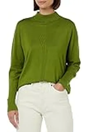 Kaffe Kvinnors tröja Turtleneck lång ärm vanlig passform lätt mönster stickad, , L