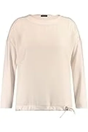 Samoon Långärmad damtröja med dragsko långärmad tröja t-shirt långärmad rund hals skjorta, långärmad tröja enfärgad stora storlekar, , 44 SE