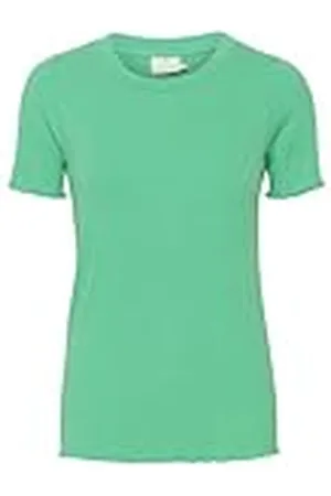 Kaffe Dam T-shirt Rib Jersey shorts ärmar smal passform Crew Neck Hip Length, , XL
