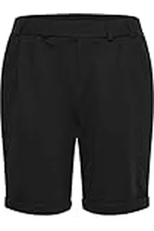 Kaffe Kvinnors kostym shorts vikta manschetter mitten midja elastisk midjeband fickor, , S