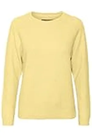 VERO MODA Dam VMDOFFY LS O-hals blus GA NOOS 10201022, Citron Meringu/detalj: melerad, XS