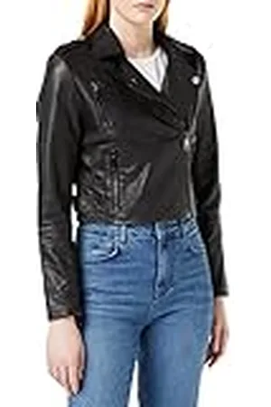 Ted Baker Dam WMJ-SSALLI-Cropped läder bikerjacka, , 1 (UK 8)