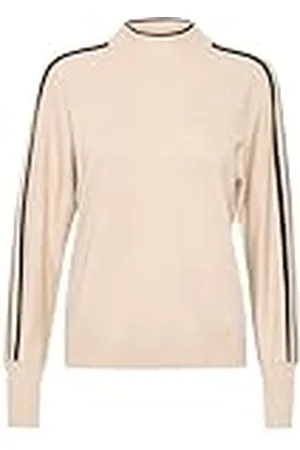 Kaffe Dam pullover hög hals ränder casual passform tight stickad hip längd, , M