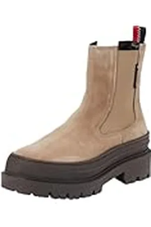 Tommy Hilfiger Dam TJW Foxing Chelsea mocka (EN0EN02631) Mid Boots grå (Porcini Taupe), 5 UK, , 38 EU