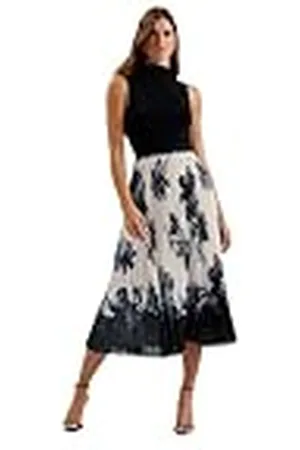 Ted Baker WMS-EMISTA-tryckt veckad midikjol , , 42 SE