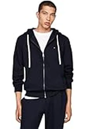 Tommy Hilfiger Herr ESSENTIAL FLEECE ZIP GENOM MW0MW37234, blixtlås genom tröja, blå, M, , M