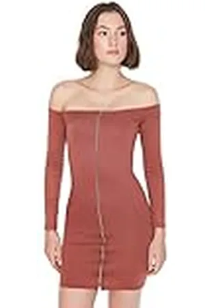 Trendyol Dam mini off-shoulder scoop neck stickad klänning dam, , L