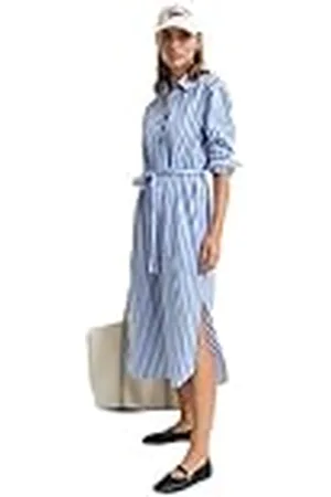 GANT REL STRIPED POPLIN SHIRT KLÄNNING, , 38