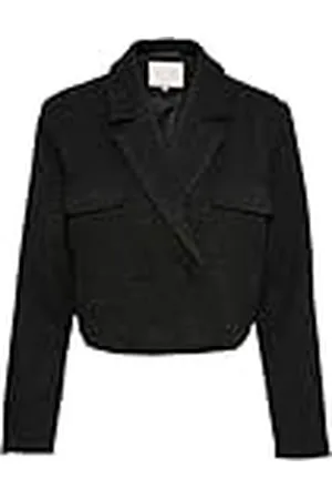 Kaffe Kvinnors kavaj beskuren dubbelknäppt Notch Lapel Regular Fit dam, , 40