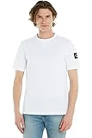 Calvin Klein Jeans herr emblem vanlig t-shirt S/S stickade toppar, , 3XL