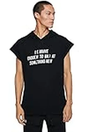 Koton Herr basic huvtröja sport t-shirt slogan tryckt ärmlös, , S