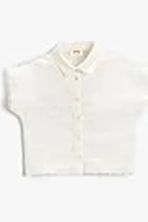 Koton Flickor Scalloped Crop Oversize kortärmad tröja, , 5-6 År