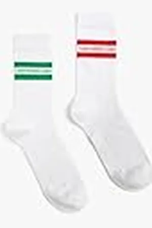 Koton Män 2-pack socket strumpor set slogantryck, , One Size