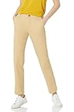 Amazon Dam klassisk rak passform stretch twill chinos byxa, , 16